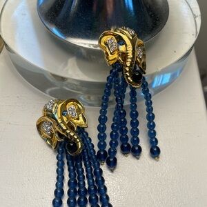 22k Plated Vintage Elizabeth Taylor for Avon Clip Earrings